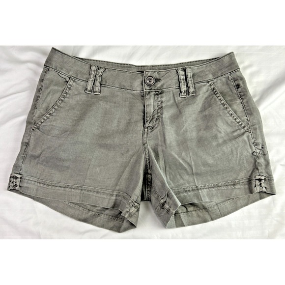 Level 99 Shorts Womens 28 Gray‎ Chino 4" Inseam Linen Blend Boho Preppy Beach - Picture 1 of 14